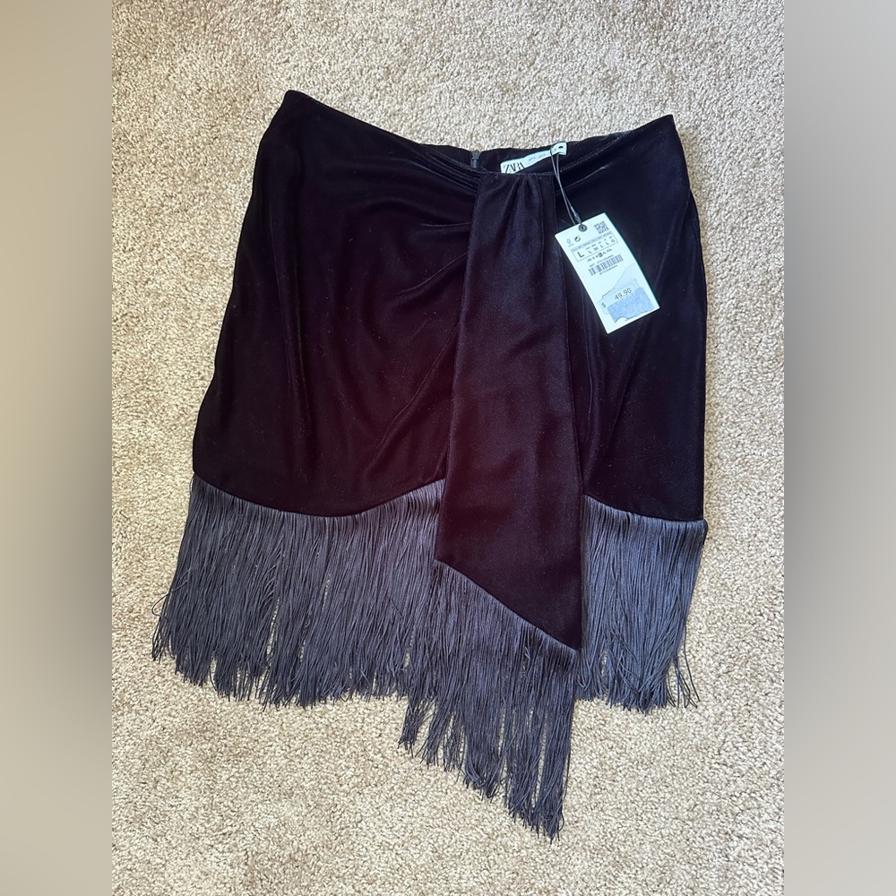 Zara Velvet Short Skirt